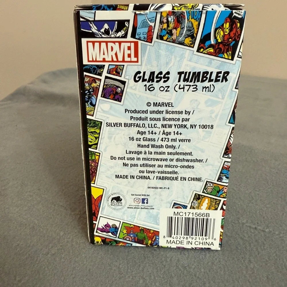 Marvel Comics Glass Tumbler 16 oz Call‎ to Action Heroes Collection